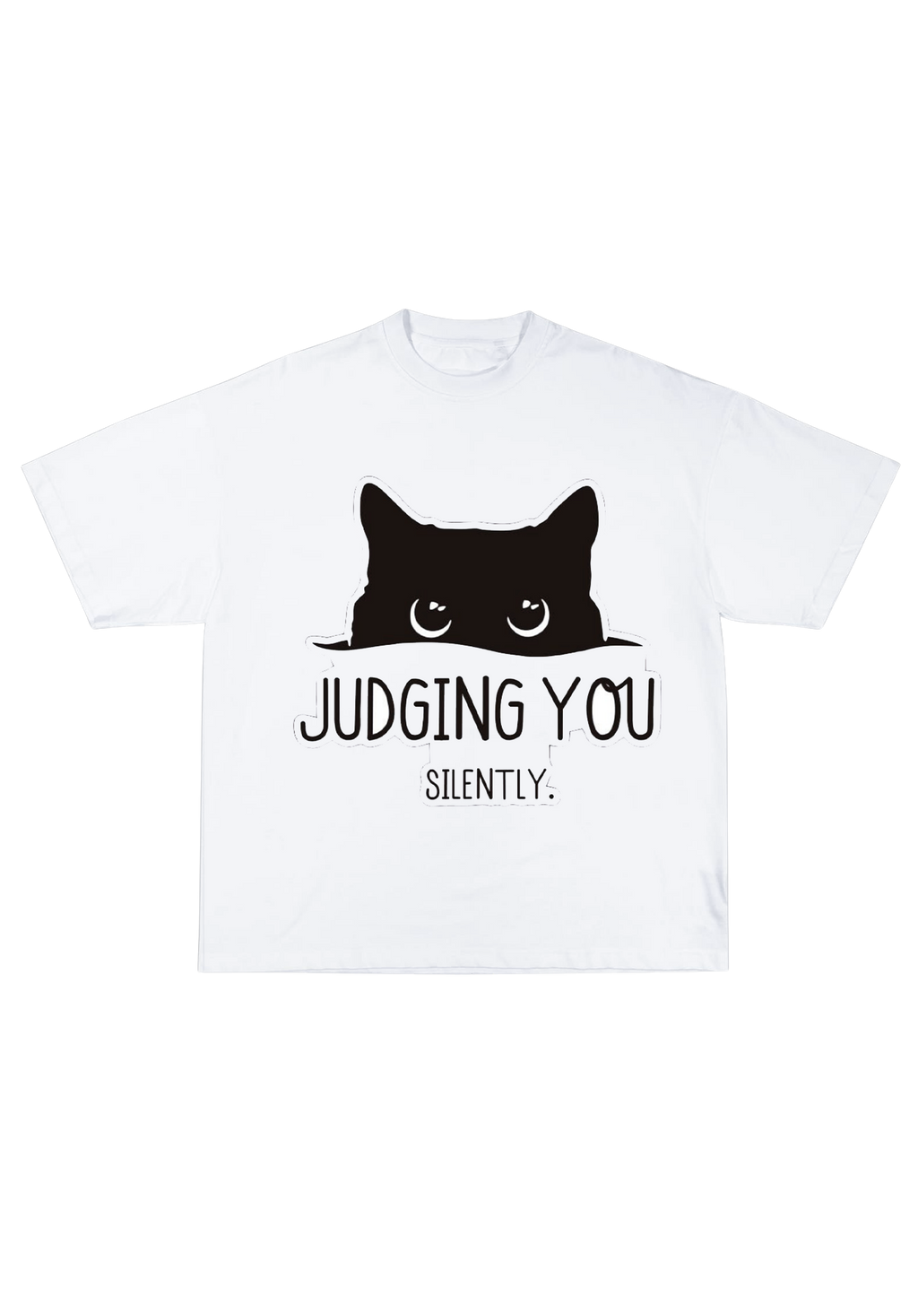 T-shirt Oversize 100% Coton – "Judging You Silently"