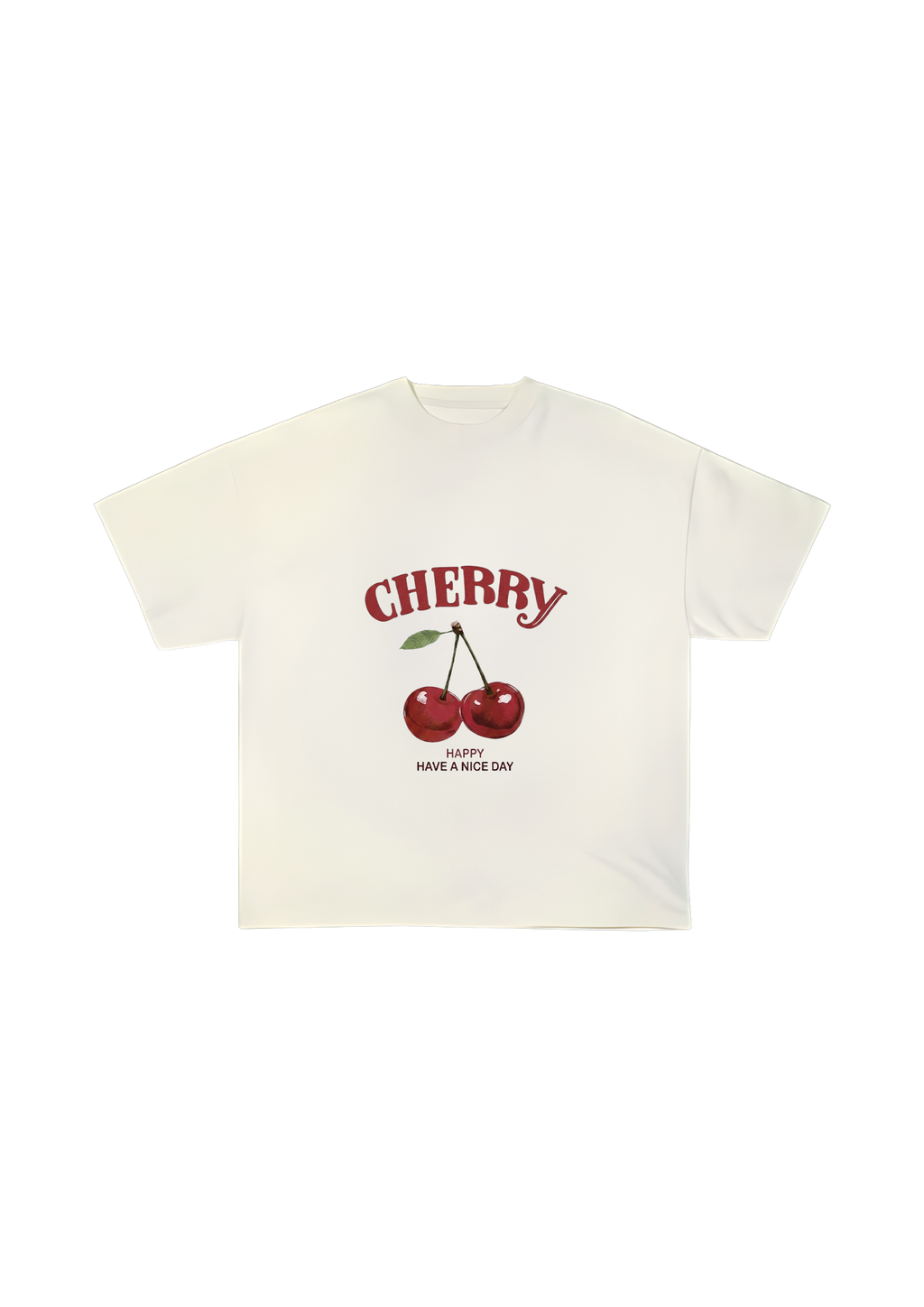 T-shirt Oversize 100% Coton – "Cherry Happy"