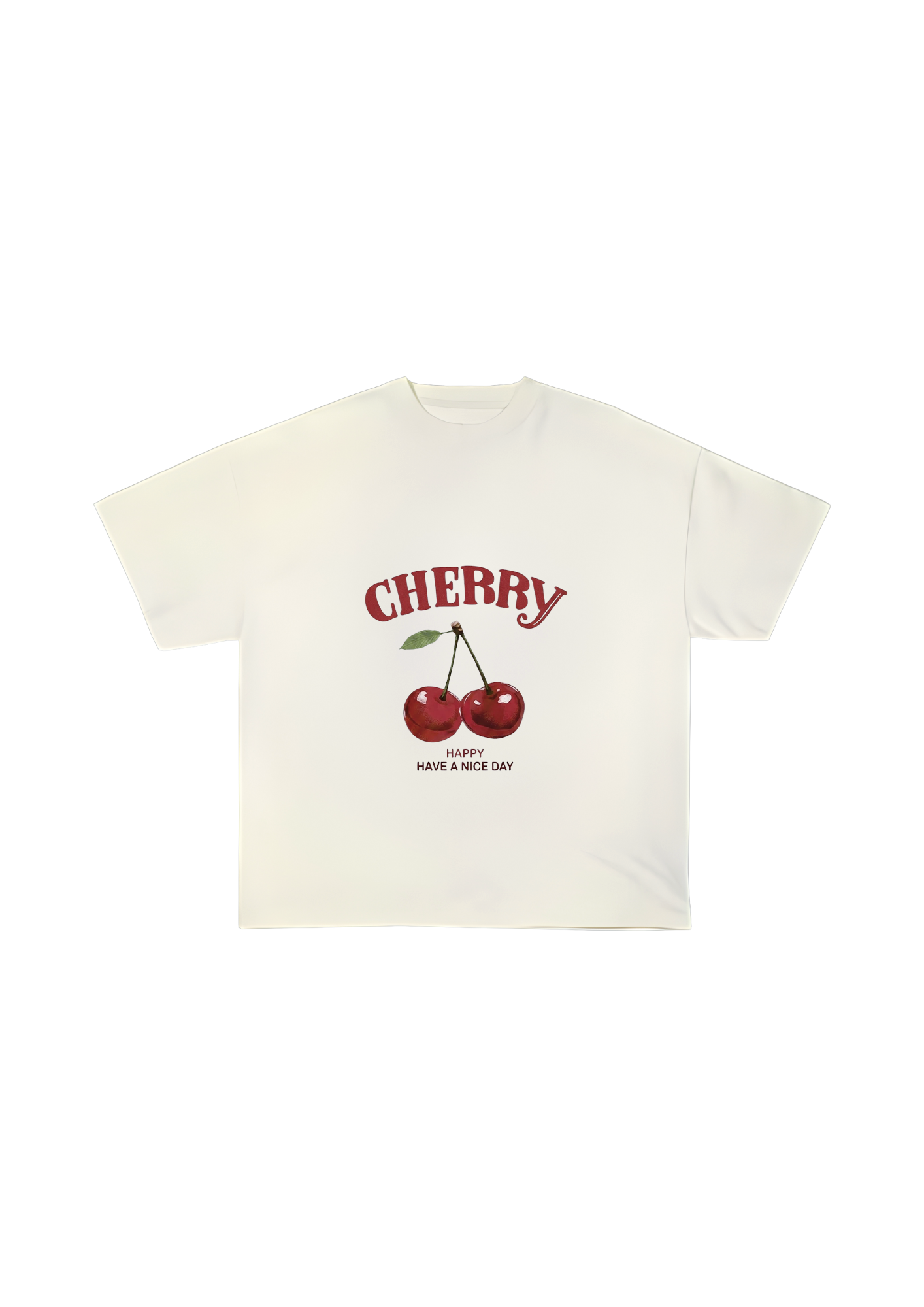 T-shirt Oversize 100% Coton – "Cherry Happy"